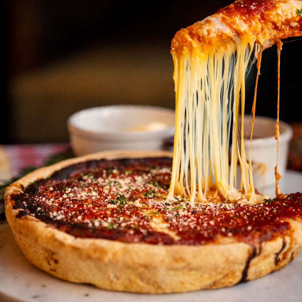 New Customers: 3 Chicago Deep Dish Pizzas + Free Cheesecake